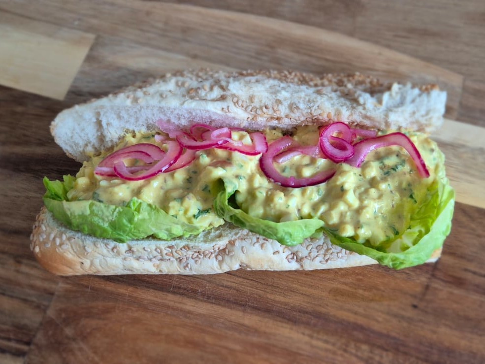 Foto van broodje Kerrie-eiersalade